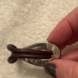 1 para mi Silver Clasp Brown Leather Bracelet